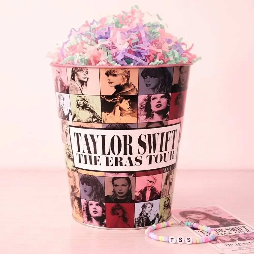 Taylor Swift The Eras Tour Metal Popcorn Bucket Collectible Concert Souvenir